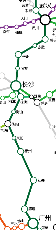 武广高铁线路图